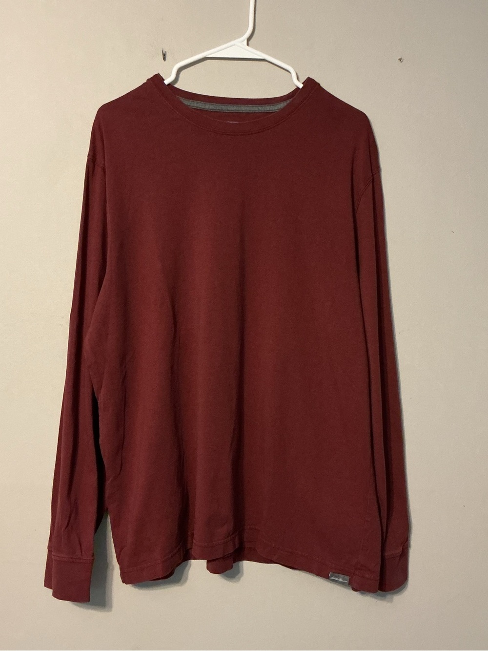 Eddie Bauer Long Sleeve Crewneck Shirt - Maroon